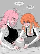 mori_calliope takanashi_kiara (hololive hololive_english) drawn by jasper_xandros