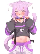 nekomata_okayu nekomata_okayu_(1st_costume) (hololive) drawn by tepenchi