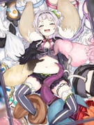 ayunda_risu fuwawa_abyssgard gawr_gura gigi_murin hakos_baelz hakui_koyori kiryu_coco mococo_abyssgard murasaki_shion murasaki_shion_(1st_costume) nekomata_okayu omaru_polka shirakami_fubuki shishiro_botan (hololive hololive_english hololive_indonesia) drawn by suzu_coconatu