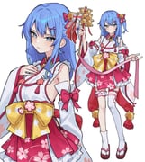 hoshimachi_suisei sakura_miko sakura_miko_(1st_costume) (hololive) drawn by tsukino_(nakajimaseiki)