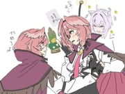 nekomata_okayu takane_lui takane_lui_(1st_costume) (hololive) drawn by imamura_ryou