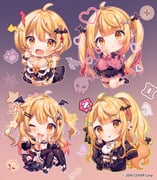 obake-chan_(yozora_mel) yozora_mel yozora_mel_(1st_costume) yozora_mel_(girly) yozora_mel_(jirai_kei) yozora_mel_(streetwear) (hololive) drawn by ana_(rznuscrf)