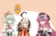 cecilia_immergreen cecilia_immergreen_(1st_costume) gigi_murin gigi_murin_(1st_costume) raora_panthera raora_panthera_(1st_costume) (hololive hololive_english) drawn by satsuki_nageru