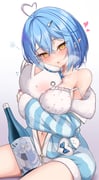 daifuku_(yukihana_lamy) yukihana_lamy yukihana_lamy_(roomwear) yukimin_(yukihana_lamy) (hololive) drawn by z.m._(zimin)