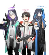 fuwa_minato mayuzumi_kai saegusa_akina (nijisanji) drawn by serita_jon