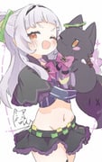 murasaki_shion murasaki_shion_(1st_costume) shiokko_(murasaki_shion) (hololive) drawn by inaririn