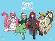 cecilia_immergreen elizabeth_rose_bloodflame gigi_murin raora_panthera (hololive hololive_english) drawn by omocat