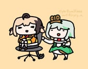 cecilia_immergreen cecilia_immergreen_(1st_costume) gigi_murin gigi_murin_(1st_costume) (hololive hololive_english) drawn by iryry_a