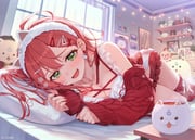 35p_(sakura_miko) kintoki_(sakura_miko) maguchi_(sakura_miko) sakura_miko sakura_miko_(loungewear) (hololive) drawn by amagai_tarou