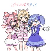ienaga_mugi ienaga_mugi_(1st_costume) ushimi_ichigo ushimi_ichigo_(1st_costume) yuuki_chihiro yuuki_chihiro_(1st_costume) (nijisanji) drawn by yamabukiiro