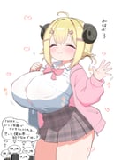 tsunomaki_watame tsunomaki_watame_(school_uniform) (hololive) drawn by kani_bonara