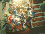 ichijou_ririka ichijou_ririka_(flashpoint) juufuutei_raden juufuutei_raden_(flashpoint) otonose_kanade otonose_kanade_(flashpoint) todoroki_hajime todoroki_hajime_(flashpoint) (hololive hololive_dev_is) drawn by fajyobore