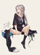 naila_(shirakami_fubuki) nejima_kitsune_(shirakami_fubuki) shirakami_fubuki (hololive) drawn by kyoko_(toran0k0)