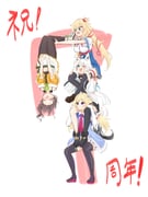 akai_haato akai_haato_(1st_costume) aki_rosenthal aki_rosenthal_(1st_costume) natsuiro_matsuri natsuiro_matsuri_(1st_costume) shirakami_fubuki shirakami_fubuki_(1st_costume) (hololive) drawn by stoonrivaa