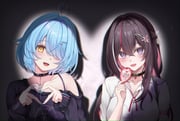 azki_(hololive) yukihana_lamy yukihana_lamy_(cyber) (hololive) drawn by 7nopi