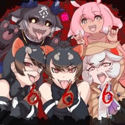 australian_devil_(kemono_friends) baweng_satanic_leaf_gecko_(kemono_friends) debidebi_debiru debiru-sama japanese_pancake_devilfish_(kemono_friends) tasmanian_devil_(kemono_friends) (kemono_friends kemono_friends_3 nijisanji) drawn by kusamogura