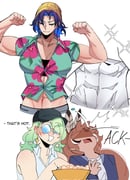 abby_(kpop_demon_hunters) ceres_fauna mira_(kpop_demon_hunters) nanashi_mumei ouro_kronii (hololive hololive_english kpop_demon_hunters) drawn by mochiparrot