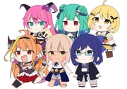 a-chan_(2nd_costume)_(hololive) a-chan_(hololive) kiryu_coco kiryu_coco_(1st_costume) mano_aloe tsukumo_sana tsukumo_sana_(1st_costume) uruha_rushia uruha_rushia_(1st_costume) yatagarasu_(tsukumo_sana) yozora_mel yozora_mel_(1st_costume) (hololive hololive_english) drawn by giao2_ng