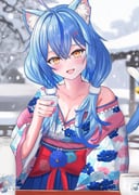 yukihana_lamy yukihana_lamy_(new_year) (hololive) drawn by mizoleoekaki