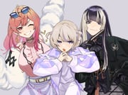 ichijou_ririka ichijou_ririka_(1st_costume) juufuutei_raden juufuutei_raden_(1st_costume) todoroki_hajime todoroki_hajime_(1st_costume) (hololive hololive_dev_is) drawn by kiyama_g