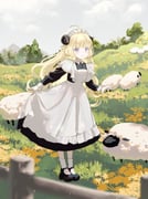 tsunomaki_watame (hololive) drawn by nekory