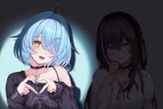 azki_(hololive) yukihana_lamy yukihana_lamy_(cyber) (hololive) drawn by 7nopi