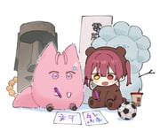 houshou_kumarine houshou_marine mofukoyo_(hakui_koyori) (hololive) drawn by tsukino_(nakajimaseiki)