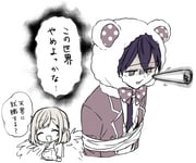 kenmochi_touya kenmochi_touya_(1st_costume) moira_(1st_costume)_(nijisanji) moira_(nijisanji) (nijisanji) drawn by yamabukiiro