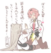 shishiro_botan shishiro_botan_(button-down) takane_lui takane_lui_(1st_costume) (hololive) drawn by poruneko