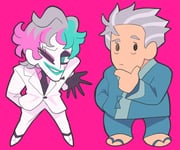 joe_rikiichi joe_rikiichi_(1st_costume) maimoto_keisuke maimoto_keisuke_(1st_costume) (nijisanji) drawn by gashi-gashi