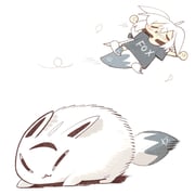 miteiru_(shirakami_fubuki) shirakami_fubuki (hololive) drawn by cocomayo29_(tomato)