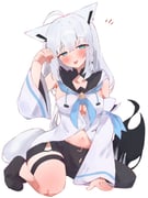 shirakami_fubuki shirakami_fubuki_(1st_costume) (hololive) drawn by tepenchi