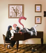 chattino_(raora_panthera) kronie_(ouro_kronii) ouro_kronii ouro_kronii_(maid) raora_panthera raora_panthera_(maid) (hololive hololive_english) drawn by mairu_(myru263)