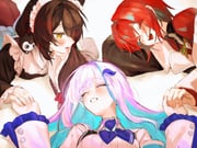 ange_katrina ange_katrina_(1st_costume) inui_toko inui_toko_(1st_costume) lize_helesta lize_helesta_(1st_costume) (nijisanji) drawn by sio_apin