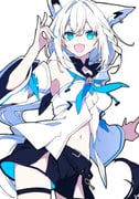 shirakami_fubuki shirakami_fubuki_(1st_costume) (hololive) drawn by minkof_nn