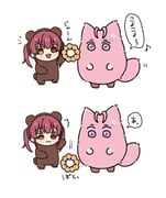 houshou_kumarine houshou_marine mofukoyo_(hakui_koyori) (hololive) drawn by hatori_(hatopopopocyun)