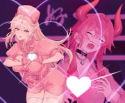 dola_(7th_costume)_(nijisanji) dola_(nijisanji) sister_claire (bucchigiri?! love_je_t'aime nijisanji) drawn by shirogami_seisho