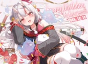 karma_(nakiri_ayame) nakiri_ayame nakiri_ayame_(1st_costume) poyoyo_(nakiri_ayame) shiranui_(nakiri_ayame) (hololive) drawn by iruka3