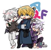 ex_albio ex_albio_(3rd_costume) fuwa_minato fuwa_minato_(1st_costume) kuzuha_(1st_costume)_(nijisanji) kuzuha_(nijisanji) (nijisanji) drawn by creepyday