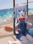 gawr_gura gawr_gura_(casual) (hololive hololive_english) drawn by siya_je