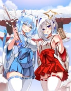 amane_kanata yukihana_lamy (hololive) drawn by inokeiwd