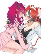 hakos_baelz irys_(hololive) (hololive hololive_english) drawn by maimerudii