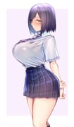 shizuka_rin shizuka_rin_(summer_uniform) (nijisanji) drawn by kagami_uekusa
