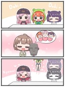 frogiwawa harusaki_nodoka harusaki_nodoka_(1st_costume) mori_calliope mori_calliope_(streetwear) ninomae_ina'nis ninomae_ina'nis_(loungewear) takanashi_kiara (hololive hololive_english) drawn by mpien