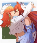 elizabeth_rose_bloodflame takanashi_kiara (hololive hololive_english) drawn by iskaydi