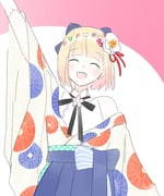 momosuzu_nene momosuzu_nene_(new_year) (hololive) drawn by uuoftn