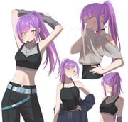 tokoyami_towa (hololive) drawn by nametakeko