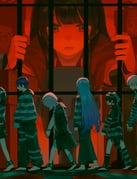 hoshirube_sho kenmochi_touya kuzuha_(nijisanji) sasaki_saku shiina_yuika tsukino_mito (nijisanji) drawn by hada_(curlyha1r)