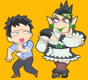 hanabatake_chaika hanabatake_chaika_(1st_costume) yashiro_kizuku yashiro_kizuku_(1st_costume) (nijisanji) drawn by gashi-gashi