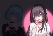 azki_(hololive) yukihana_lamy yukihana_lamy_(cyber) (hololive) drawn by 7nopi